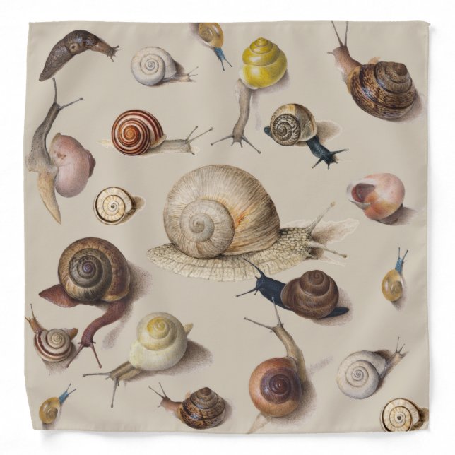 Snail Garden Pet Gastropod Slug Botanical Snails Bandana (Front)