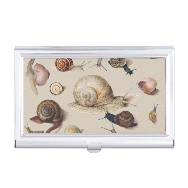 Snail Garden Pet Gastropod Slug Botanical Snails Business Card Case (Front)