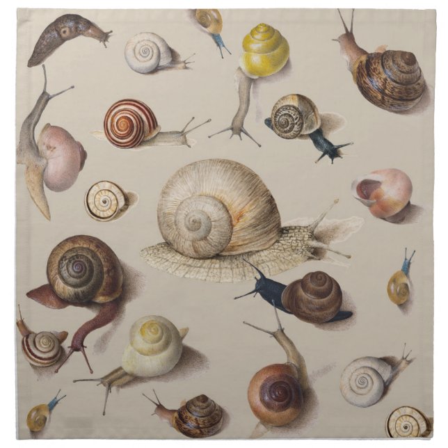 Snail Garden Pet Gastropod Slug Botanical Snails Cloth Napkin (Front)