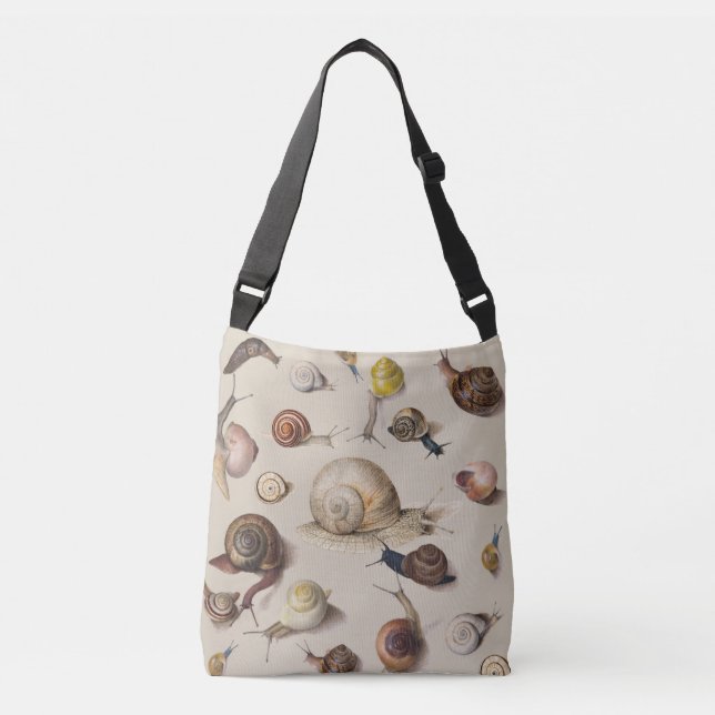 Snail Garden Pet Gastropod Slug Botanical Snails Crossbody Bag (Front)