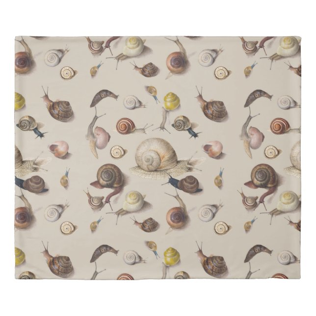 Snail Garden Pet Gastropod Slug Botanical Snails Duvet Cover (Front)