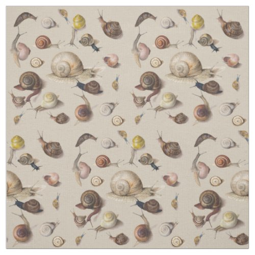 Snail Garden Pet Gastropod Slug Botanical Snails Fabric