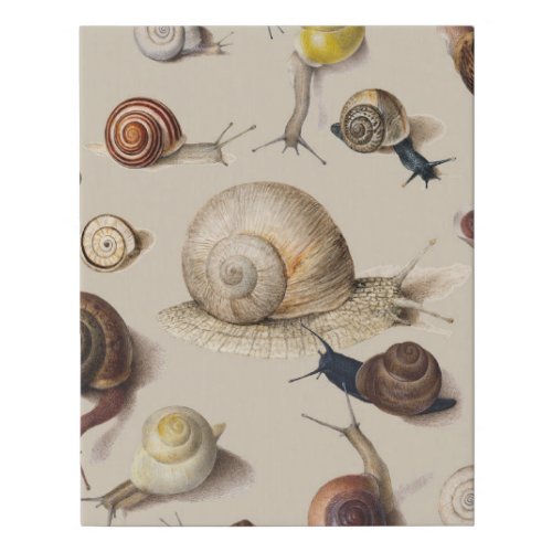 Snail Garden Pet Gastropod Slug Botanical Snails Faux Canvas Print