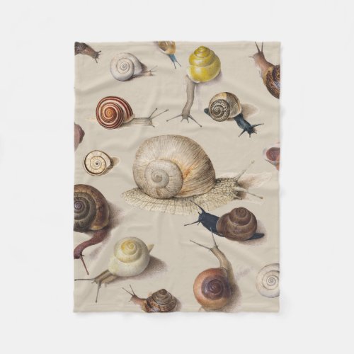 Snail Garden Pet Gastropod Slug Botanical Snails Fleece Blanket