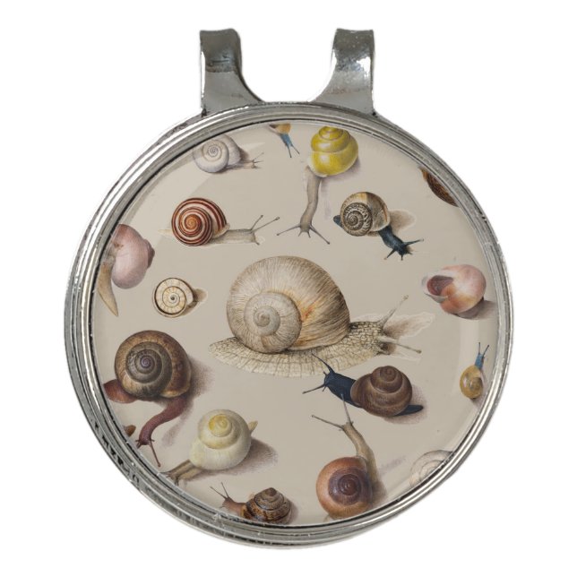 Snail Garden Pet Gastropod Slug Botanical Snails Golf Hat Clip (Front)