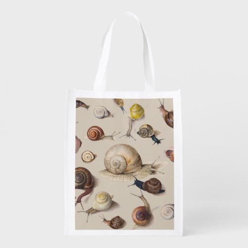 Snail Garden Pet Gastropod Slug Botanical Snails Grocery Bag