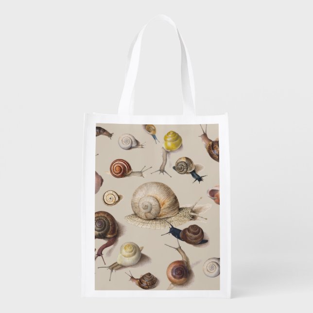 Snail Garden Pet Gastropod Slug Botanical Snails Grocery Bag (Back)