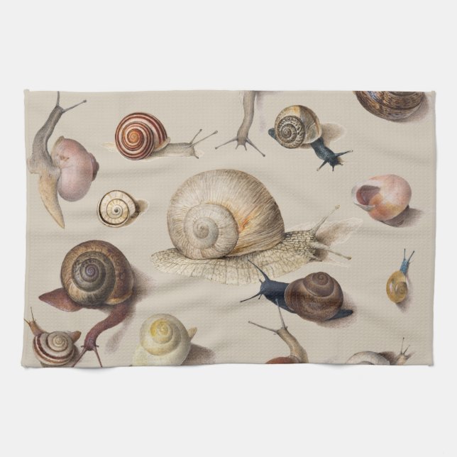 Snail Garden Pet Gastropod Slug Botanical Snails Kitchen Towel (Horizontal)
