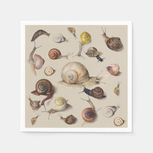 Snail Garden Pet Gastropod Slug Botanical Snails Napkins