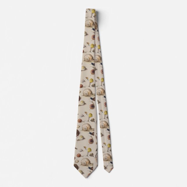 Snail Garden Pet Gastropod Slug Botanical Snails Neck Tie (Front)