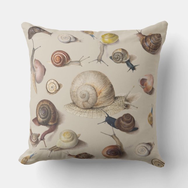 Snail Garden Pet Gastropod Slug Botanical Snails Outdoor Pillow (Front)