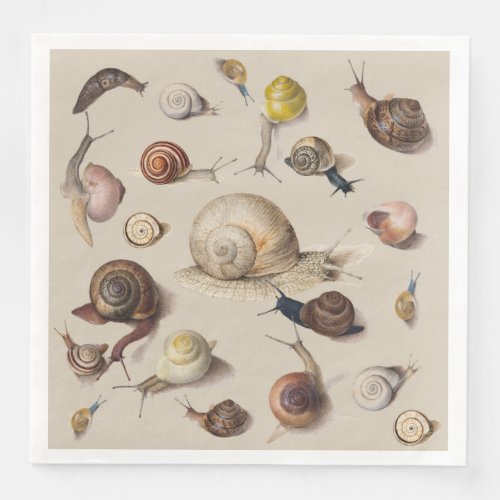 Snail Garden Pet Gastropod Slug Botanical Snails Paper Dinner Napkins