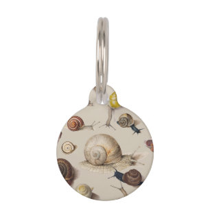 Snail Garden Pet Gastropod Slug Botanical Snails Pet ID Tag