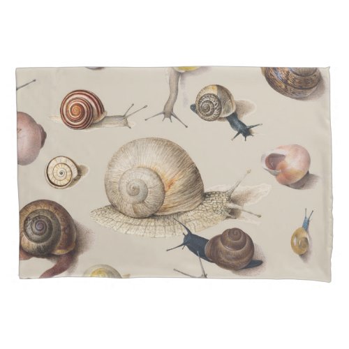 Snail Garden Pet Gastropod Slug Botanical Snails Pillow Case