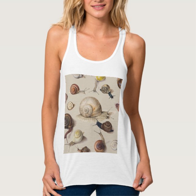 Snail Garden Pet Gastropod Slug Botanical Snails Tank Top (Front)