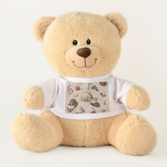 Snail Garden Pet Gastropod Slug Botanical Snails Teddy Bear (Front)