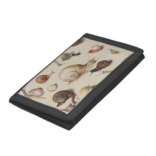 Snail Garden Pet Gastropod Slug Botanical Snails Trifold Wallet