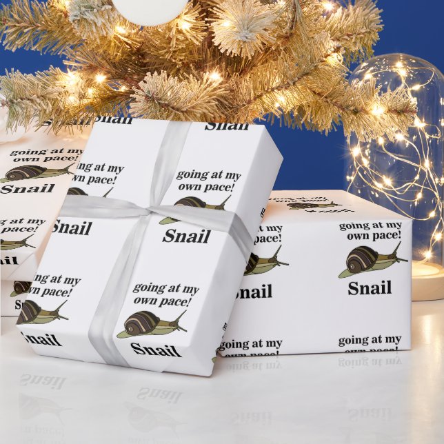 Snail Going At My Own Pace Funny Snail Wrapping Paper (Holidays)