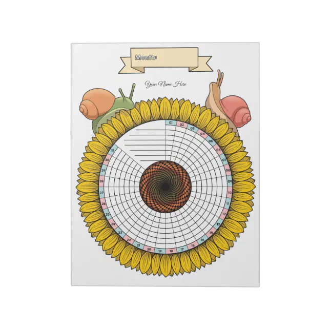 Snail Habit Tracker Custom Notepad | Zazzle