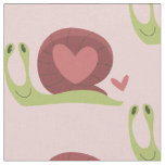 snail heart love romance valentines cute fabric