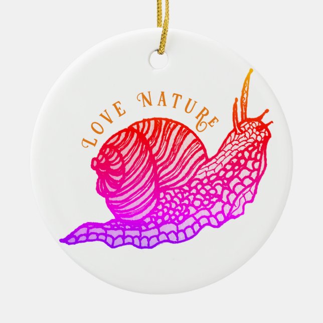 Snail in graphic style ceramic ornament (Front)