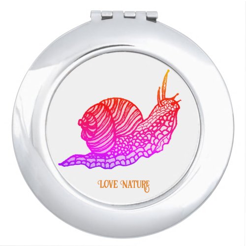 Snail in graphic style compact mirror