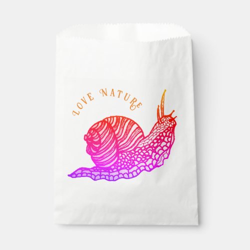 Snail in graphic style  favor bag
