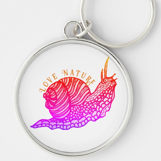 Snail in graphic style  keychain (Front)