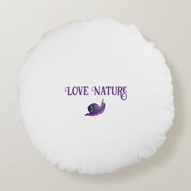 Snail in graphic style round pillow (Back)