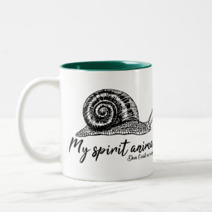Snail is my spirit animal for slow co-worker Two-Tone coffee mug