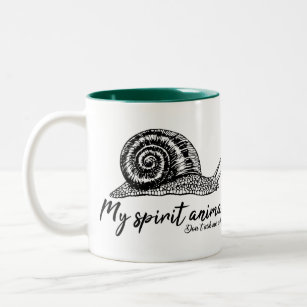 Snail is my spirit animal for slow co-worker Two-Tone coffee mug