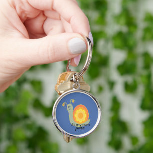 Snail Key Chain, Blue Key Ring, Retro Bag Charm Keychain