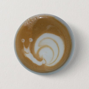 Snail latte coffee art button