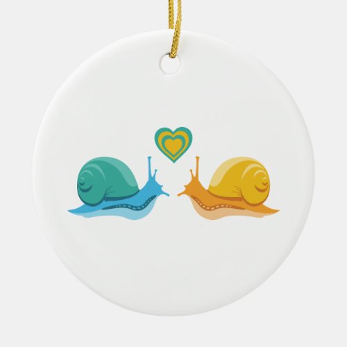 Snail Love Ceramic Ornament