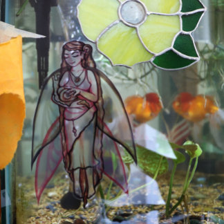 Snail Love cute goddess fairy snails red clover Window Cling