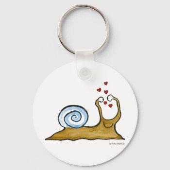 Snail Love Keychain by lilandluckysloot at Zazzle