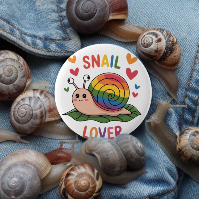 snail lover bright colorful snails cute button (Creator Uploaded)