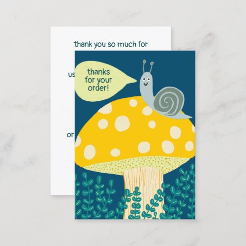 Snail Magical Mushroom CUSTOM Order Thanks QR Business Card