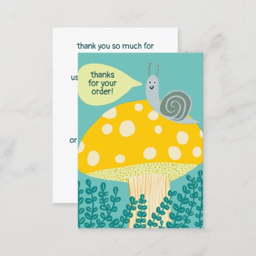 Snail Magical Mushroom CUSTOM Order Thanks QR Business Card