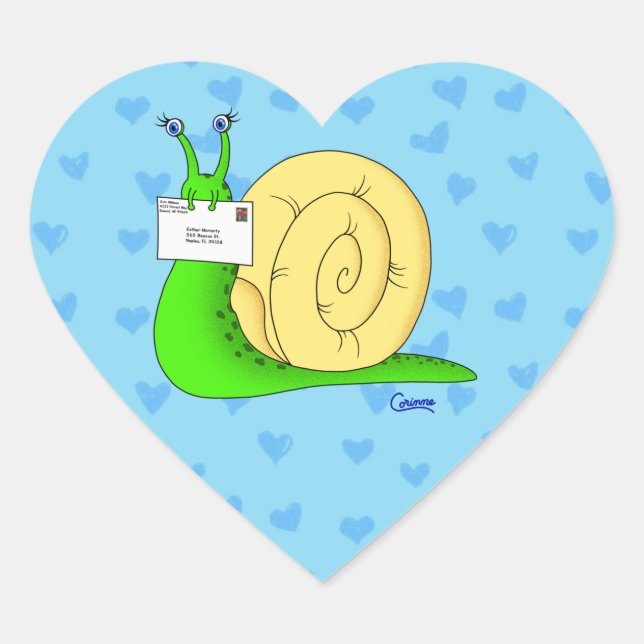 Snail Mail ❤ (Blue) - Envelope Stickers (Front)