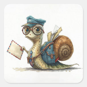 Snail Mail Carrier Square Sticker