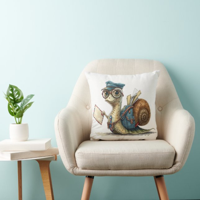 Snail Mail Carrier Throw Pillow (Chair)