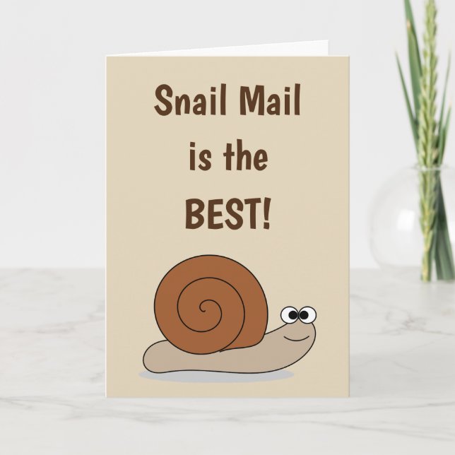 Snail Mail Cute Funny Humorous Retro Card (Front)