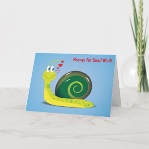 Snail Mail Cute Funny Humorous Retro Card