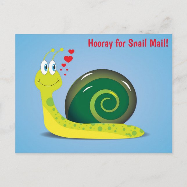 Snail Mail Cute Funny Humorous Retro Postcard (Front)