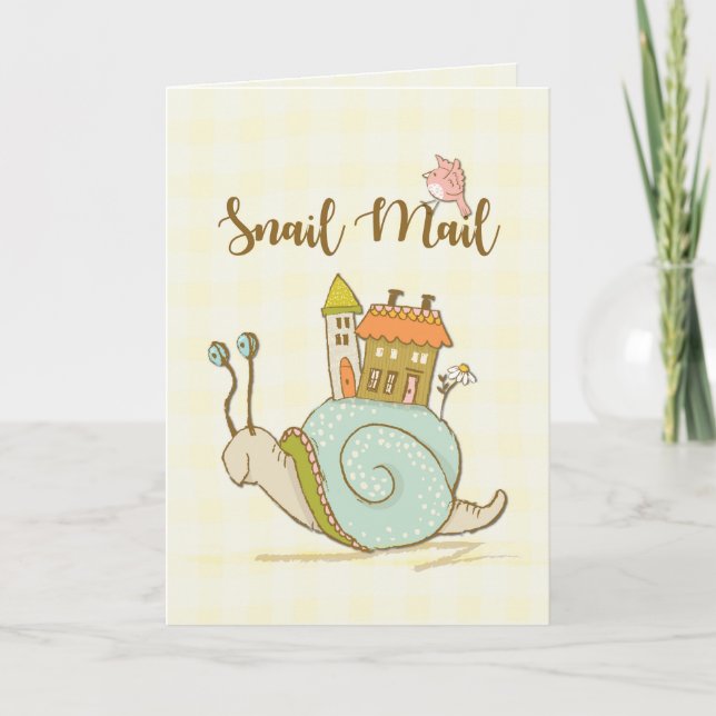 Snail Mail Cute Hello Card (Front)