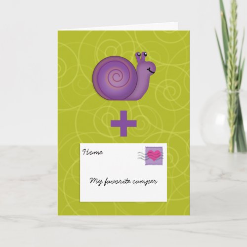 Snail Mail for Girl or Boy at Summer Camp Add Name Card