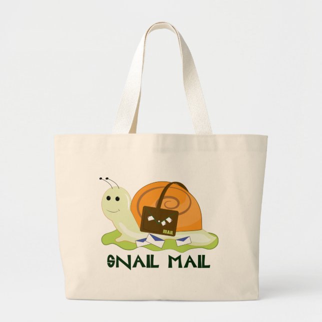 Snail Mail Large Tote Bag (Front)