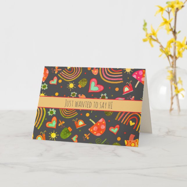 Snail Mail Mushrooms Rainbow Fun  Inspirivity Card (Yellow Flower)