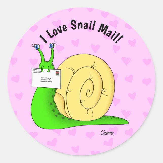 Snail Mail (Pink) - Envelope Stickers (Front)
